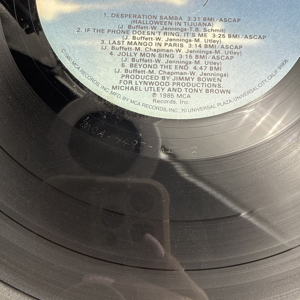 Jimmy Buffett Last Mango In Paris Vinyl 12” w/lyric sleeve MCA 5600 1985 VG+ - Picture 14 of 15